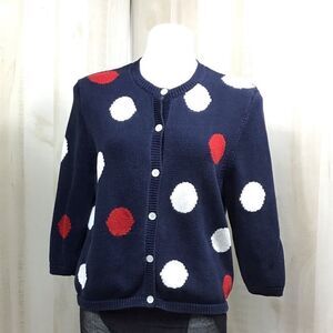 Pendleton Vintage CrewNeck Button Down 3/4 Sleeve Sweater Size Large